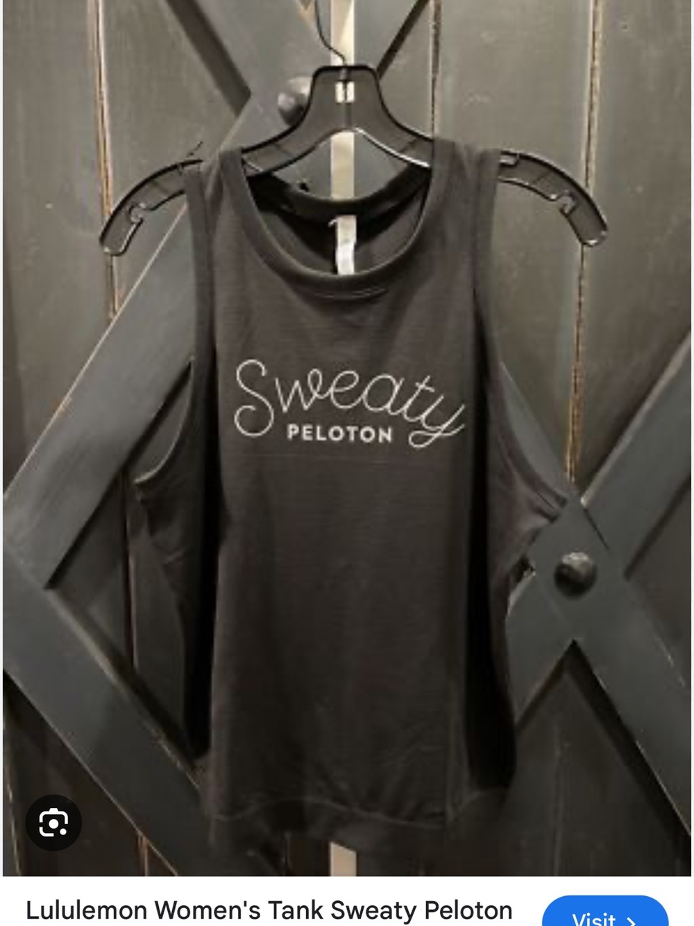 lululemon athletica Black Tank with White 'Sweaty' Script